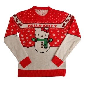Sanrio Hello Kitty Ugly Christmas Sweater Snowman Fair Isle